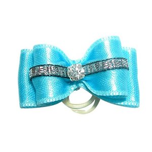 Show Tech Bow Handmade with Diamond Medium Blue - Silver