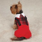 Casual Canine Xmas Yuletide Tartan Jumper XXS Red 20cm