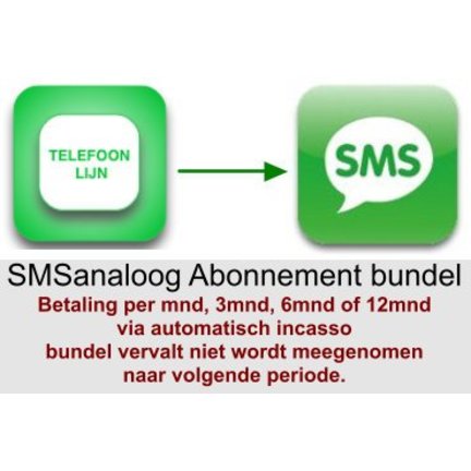 SMSanaloog abonnement voor een betaal periode van 1, 3 , 6 of 12 maanden met automatische verlenging via automatisch incasso
