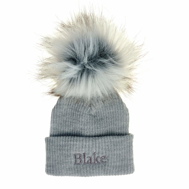 baby personalised pom pom hat