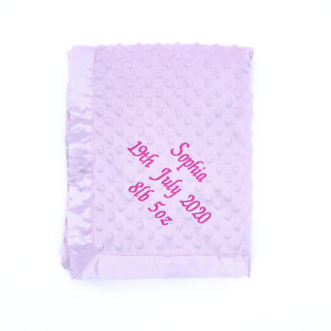 personalised pink blanket