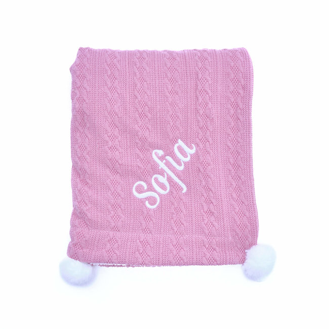 dusty pink baby blanket