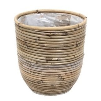 Van der Leeden Balloon Stripe Rond rattan pot