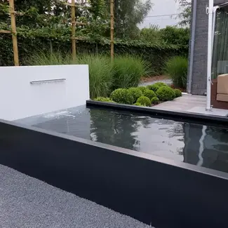 A Vijvermuur Vast met waterval  - Aluminium