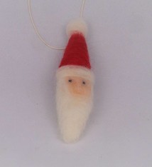 De Wolshoop Kerstman hoofd hanger