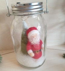 De Wolshoop Pot met verlichting Kerstman