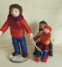 De Wolshoop Figuren met slee