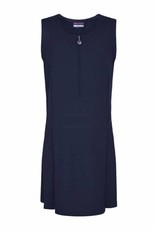 Navy Pinafore Half Pleat One Button