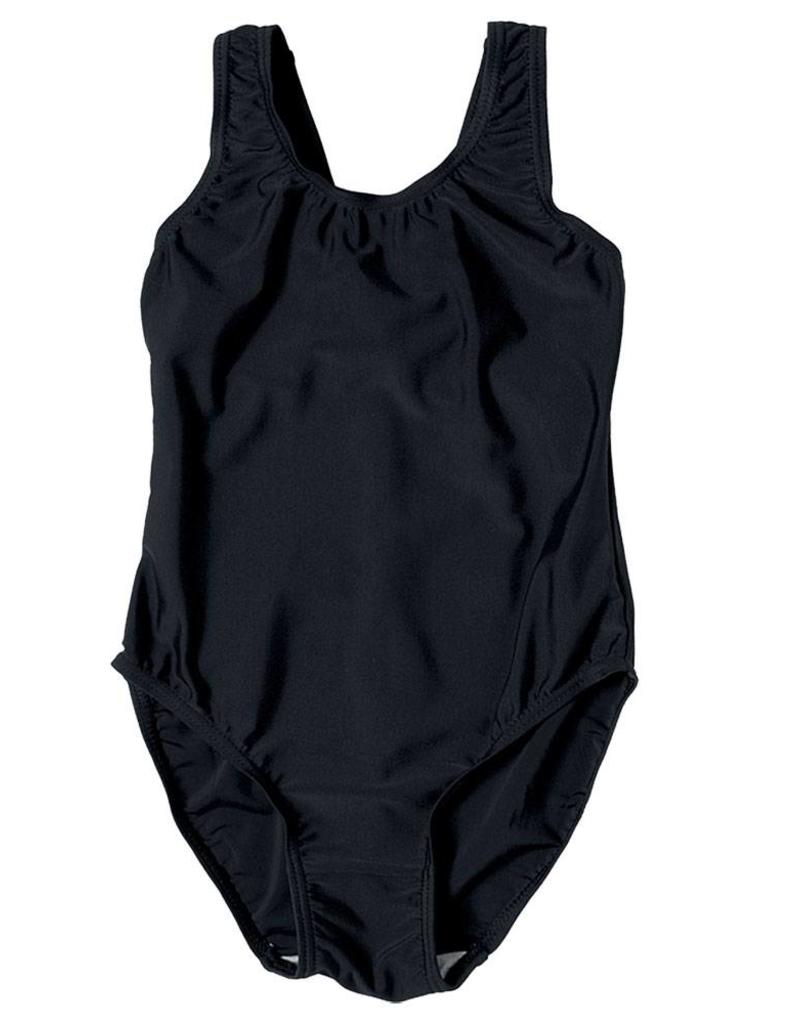 girls black swimming costumes