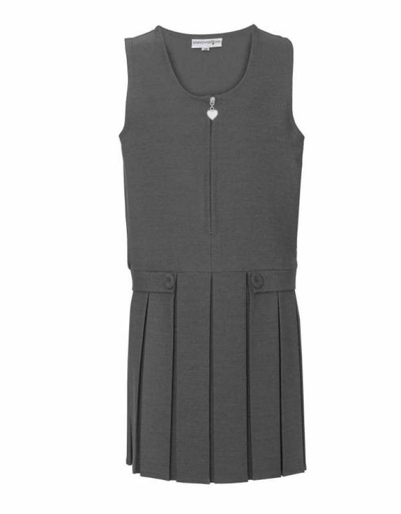 Grey Pinafore Full Pleat Heart Detail - Game Changers Guernsey