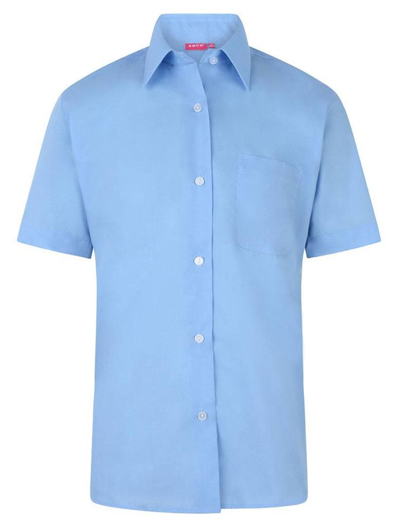 sky blue short sleeve shirt