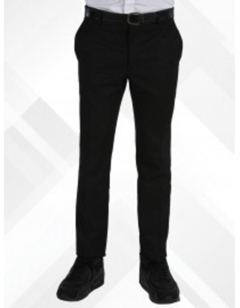 Boys Slim Fit School Trousers Smart Black Grey Navy Skinny Adjustable Waist  | eBay