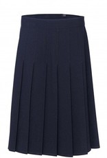 Navy Stitch Down Skirt