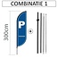 Proflag Beachflag Convex S-60 x 240 cm - Parkeren - Combi 1