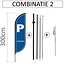 Proflag Beachflag Convex S-60 x 240 cm - Parkeren - Combi 2