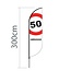 Proflag Beachflag Convex S-60 x 240 cm - Abraham 50 Jaar - Combinatie 1