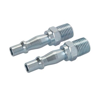 Silverline Luchtslang Bajonet Koppeling - Mannelijke Draad - 1/4 inch BSP - 2 stuks