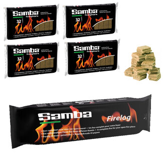 Samba Firelog - Haardblok - Paraffine - 1,1 kg. Inclusief 160 aanmaakblokjes