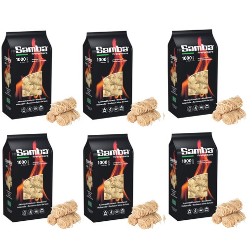 Samba Aanmaakhoutwol, Aanmaakkrullen, Wokkels - 6 Kilo Voordeelverpakking - Omdoos Samba Aanmaakhoutwol, Aanmaakkrullen, Wokkels - 6 Kilo Voordeelverpakking - Omdoos