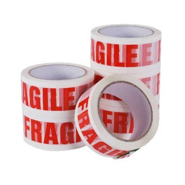 Fixman Inpaktape - Fragile - 48 mm x 66 meter - 6 stuks