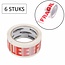 Fixman Inpaktape - Fragile - 48 mm x 66 meter - 6 rollen - Wit met rode tekst