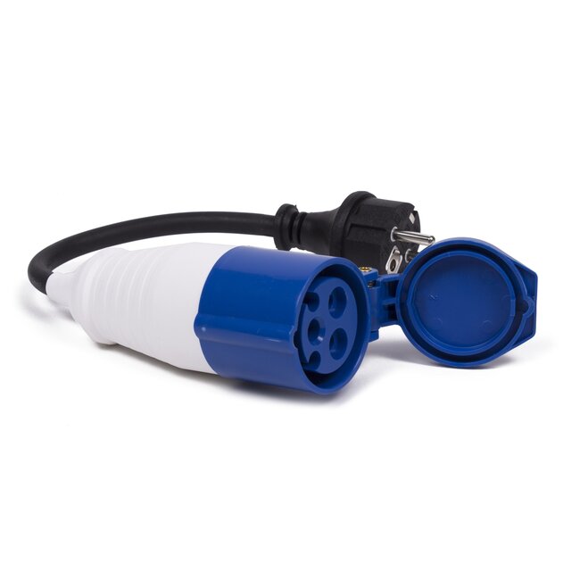 Benson Verloopkabel Schuko naar CEE - Spatwaterdicht - 395 mm - Neopreen - 230V