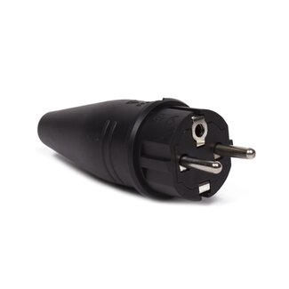 Benson Stekker - randaarde - rubber - UV- en hittebestendig - zwart