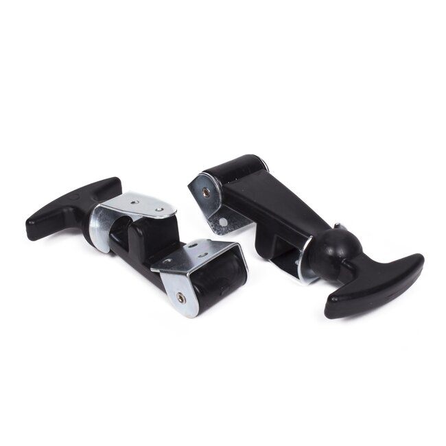 Dragon-Tools Motorkaphaak - zwart rubber, verzinkt staal - met montagebeugel - 120 mm - 2 stuks - voor tractor en aanhanger