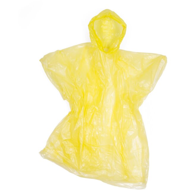 Benson Wegwerp regenponcho - Transparant - Muts - Set van 8 - Geel & Blauw