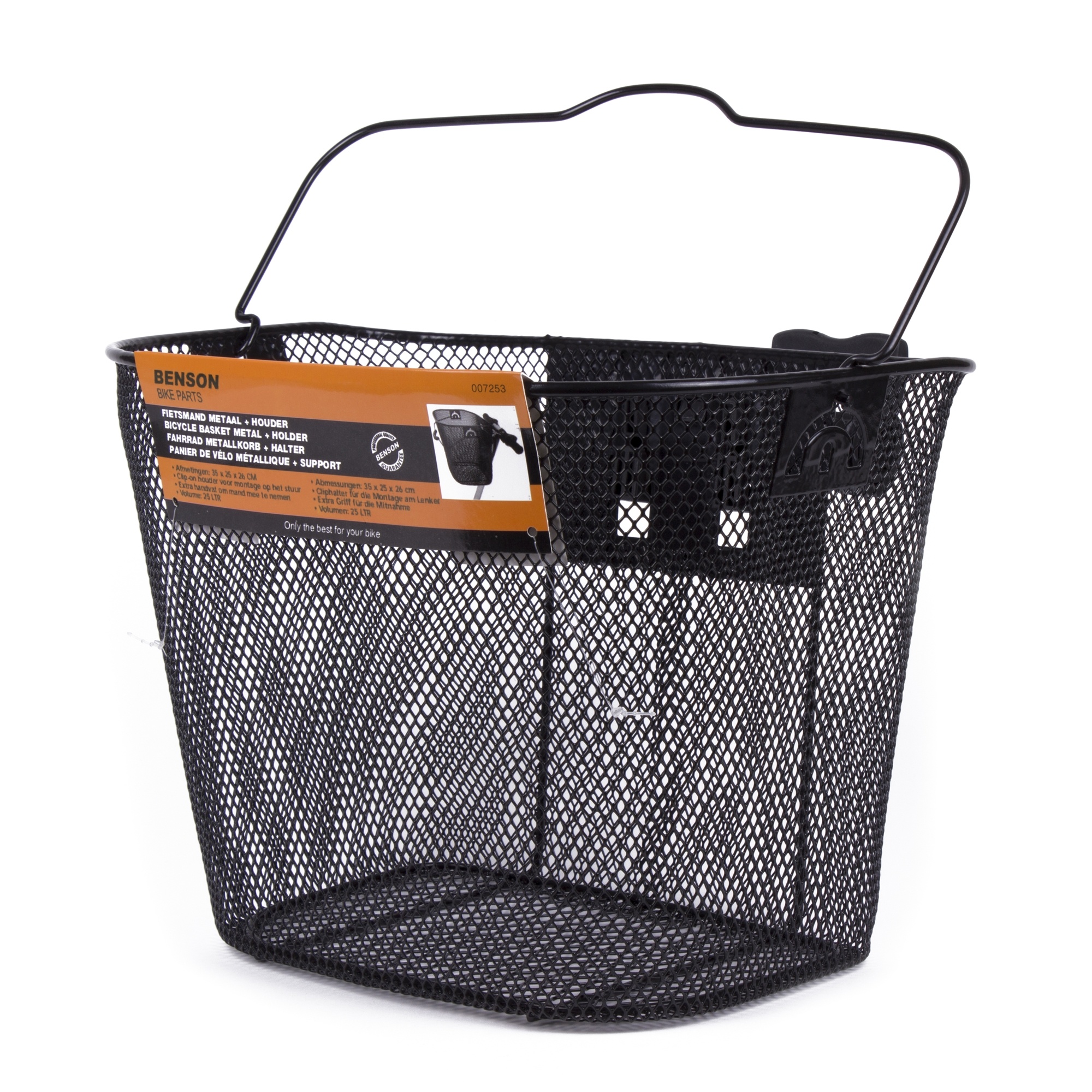 Relaxdays fietsmand achterop, metaal, HBD: 22x30x46 cm, mand bagagedrager, met tiewraps, voor fiets & e-bike, zwart