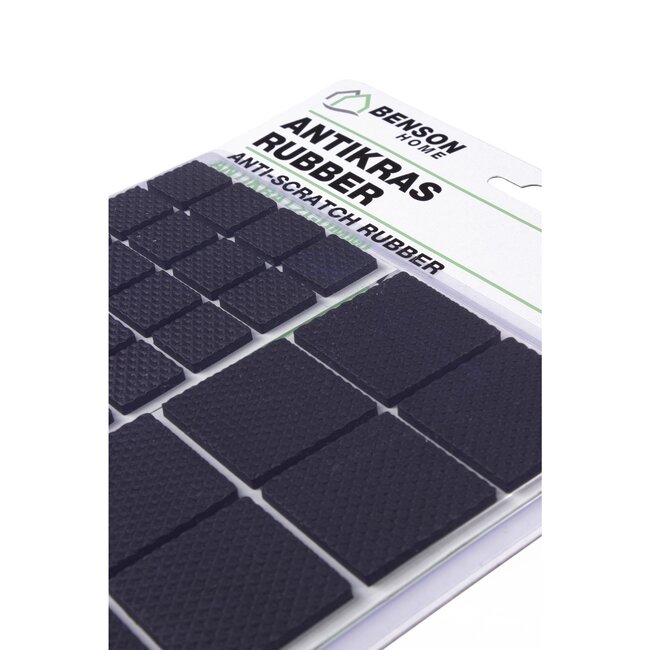 Benson Rubberen antikras meubelbeschermers - zwart - diverse maten - 56 stuks