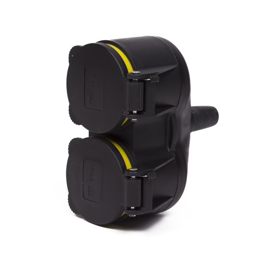 Benson Dubbele Contrastekker voor Buiten - Duo - IP44 - Zwart Benson Dubbele Contrastekker voor Buiten - Duo - IP44 - Zwart