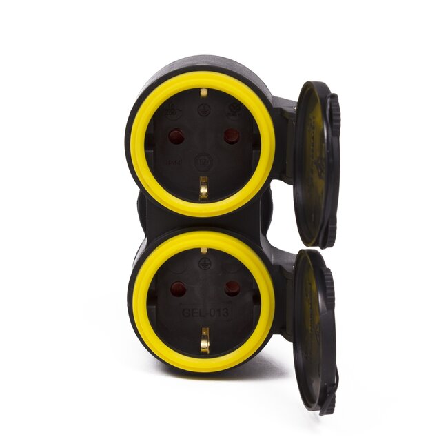 Benson Dubbele contrastekker voor buiten - IP44 - zwart - 3680W - TÜV getest