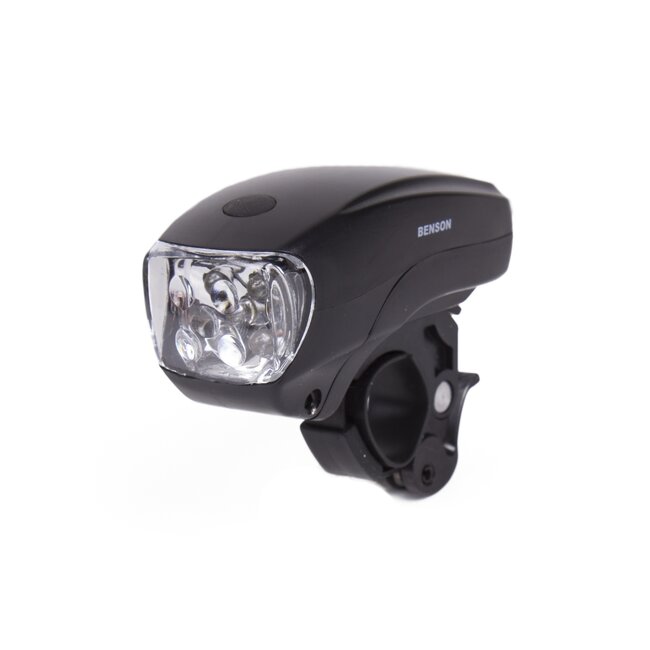 Benson Fietskoplamp - 5 LED's - Zwart - Inclusief Batterijen - 3 Verlichtingsstanden