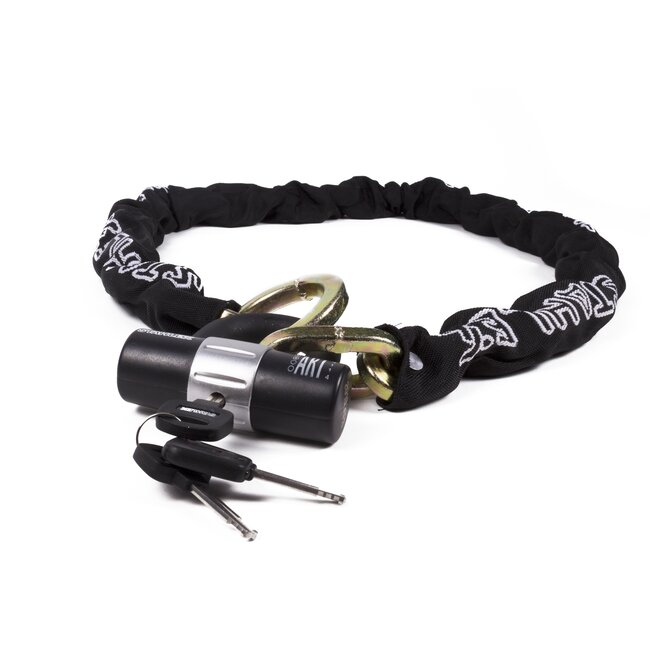 Stahlex Kettingslot - gehard staal - 10 mm dik - 120 cm lang - zwart