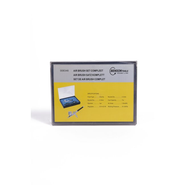 Hofftech Complete airbrush set - met luchtslang - veelzijdig gebruik - 7 cc cup - 1.8 meter slang