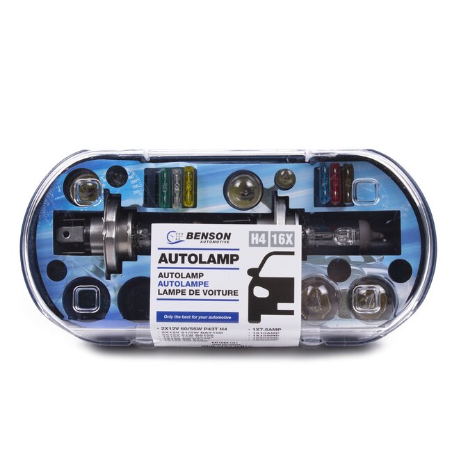 Benson Reservelampenset - H4 - 12V - 16-delig - Inclusief zekeringen