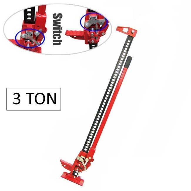 Benson Krachtige handkrik - 3 ton - vrijloopfunctie - 120 cm - robuust ontwerp