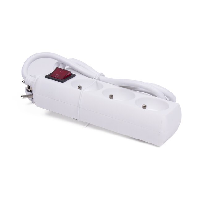 Benson Stekkerdoos met schakelaar - 3-voudig - 1.5 meter kabel - wit - penaarde