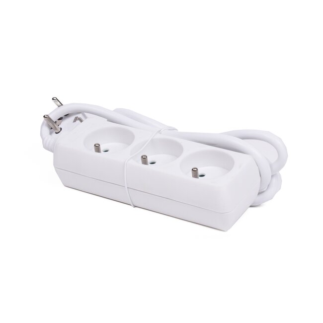 Benson Stekkerdoos 3-voudig - 1.5 meter - Randaarde - Wit