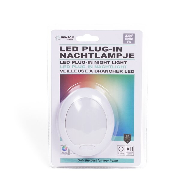Benson Kleurveranderend LED-nachtlampje - Compact - Energiezuinig - 85 x 30 mm - Wit