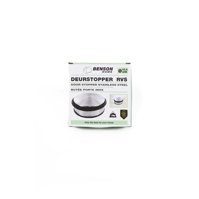 Benson Ronde deurstopper - RVS - 3 rubberen ringen - 700 gram - Ø 10 cm