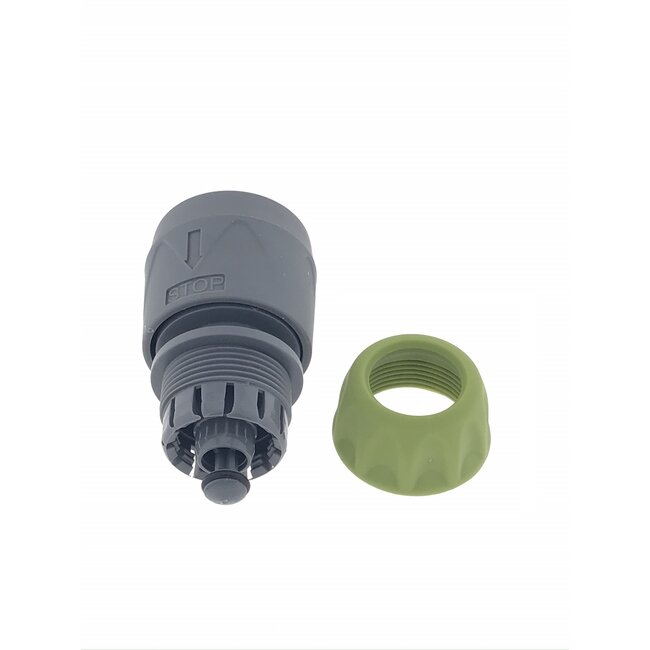 Benson Snelkoppeling met waterstop - Kunststof - 12-15 mm - Grijs/Groen