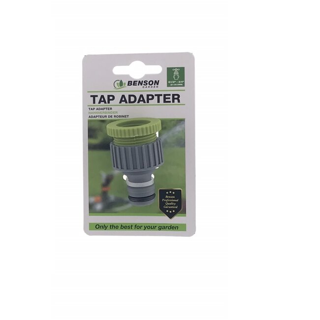 Benson Universele tuinslang adapter - Verloopstuk 1/2" en 3/4" - Duurzaam plastic - 3.5 cm diameter - 4.5 cm hoogte