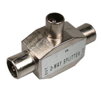 Benson Coax splitter - T-vorm - Metaal - Voor radio en televisie