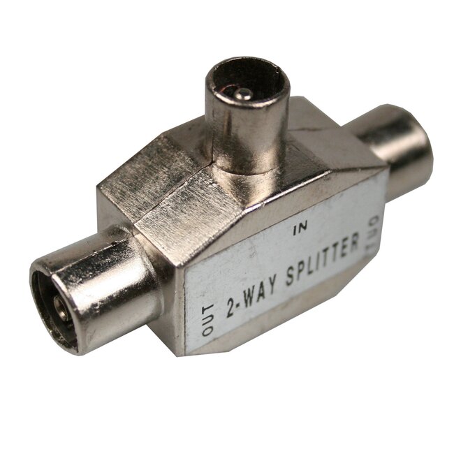 Benson Coax splitter - T-vorm - Metaal - Voor radio en televisie