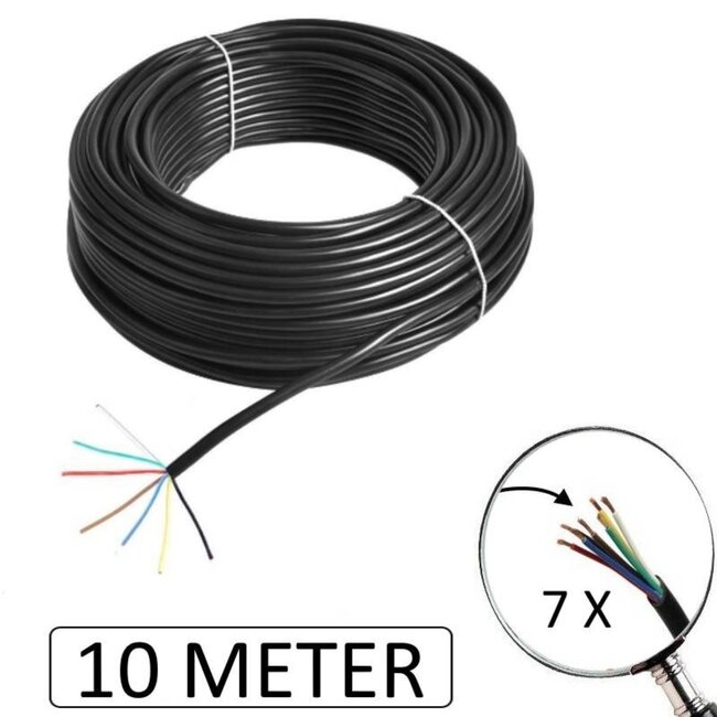 Benson Aanhangwagen kabel - 7-polig - 10 meter - 0.75 mm² - zwart - PVC materiaal