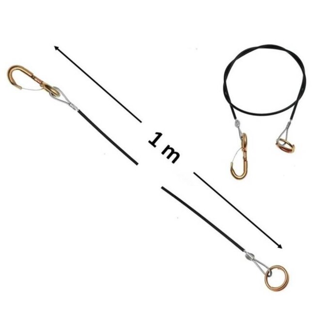 Benson Veiligheidskabel voor aanhanger - gegalvaniseerd staal - 1 meter - kunststof coating