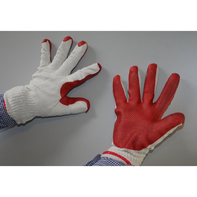 Benson Werkhandschoen - latex coating - elastisch manchet - oranje - 1 paar