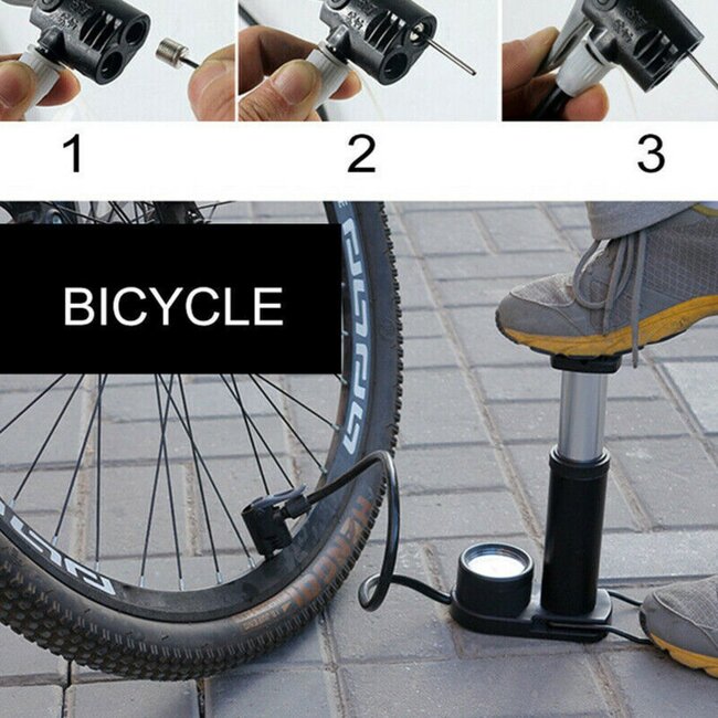 Benson Compacte voetpomp - 7 bar - met manometer en ventieladapters